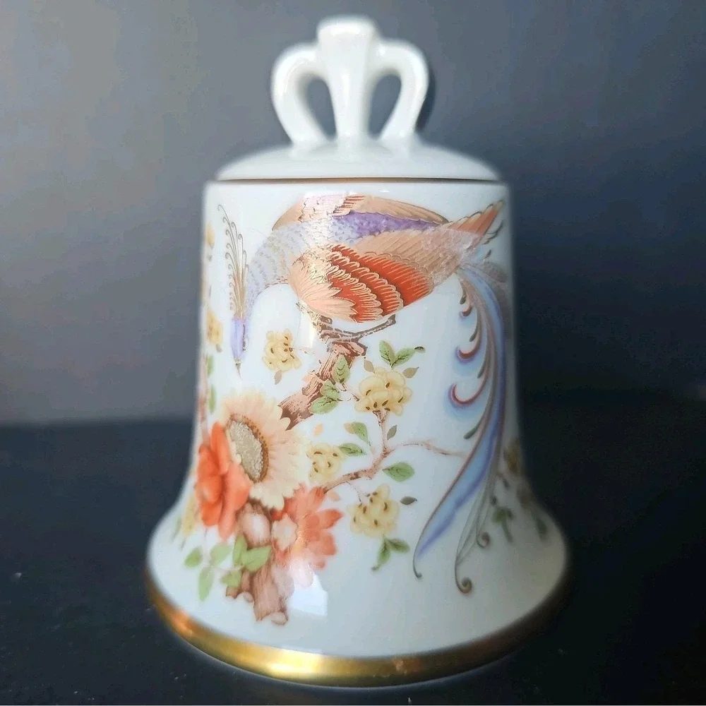 Trio of Danbury Mint Bone China Floral Bells Retired - Made in England - EUC -R5